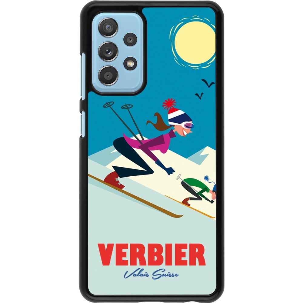 Samsung Galaxy A52 Case Hülle - Verbier Ski Downhill