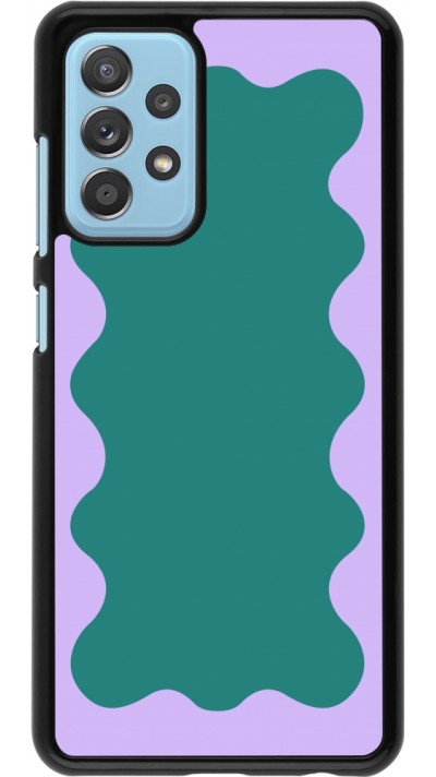 Coque Samsung Galaxy A52 - Wavy Rectangle Green Purple