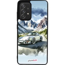 Samsung Galaxy A52 Case Hülle - Silikon schwarz Porsche 911 Berg Aquarell