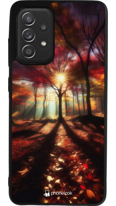 Samsung Galaxy A52 Case Hülle - Silikon schwarz Herbstlicher goldener Glanz
