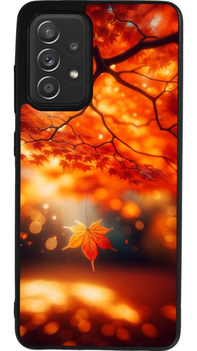Samsung Galaxy A52 Case Hülle - Silikon schwarz Herbst Magisch Orange