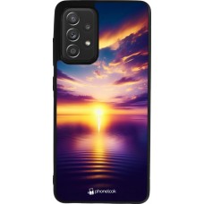 Samsung Galaxy A52 Case Hülle - Silikon schwarz Sonnenuntergang gelb violett