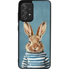 Coque Samsung Galaxy A52 - Silicone rigide noir Easter 2026 Rabbit navy