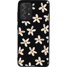 Samsung Galaxy A52 Case Hülle - Silikon schwarz Easter 2024 white on black flower