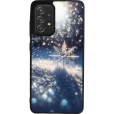 Coque Samsung Galaxy A52 - Silicone rigide noir Flocon Solaire Éclat