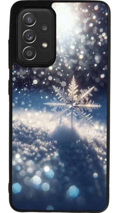 Samsung Galaxy A52 Case Hülle - Silikon schwarz Schneeflocke Solar Glanz