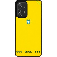Coque Samsung Galaxy A52 - Silicone rigide noir Maillot de football Bresil 2026 personnalisable