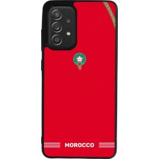 Coque Samsung Galaxy A52 - Silicone rigide noir Maillot de football Maroc 2026 personnalisable