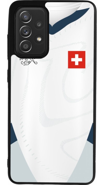 Samsung Galaxy A52 Case Hülle - Silikon schwarz Schweiz Away personalisierbares Fussballtrikot