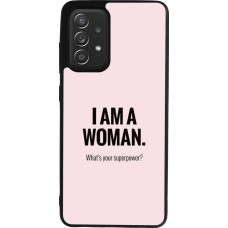 Coque Samsung Galaxy A52 - Silicone rigide noir I am a woman