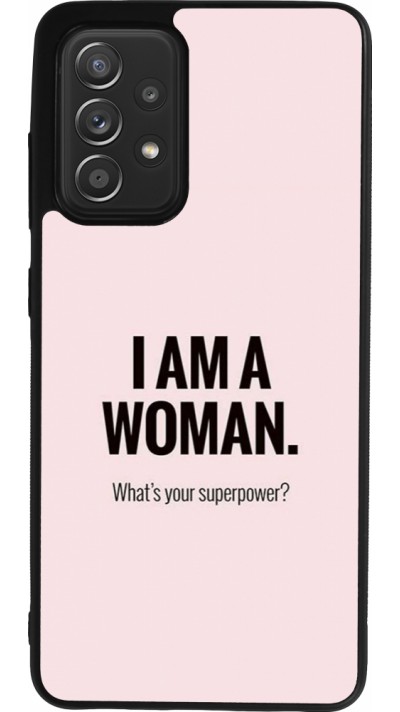 Samsung Galaxy A52 Case Hülle - Silikon schwarz I am a woman