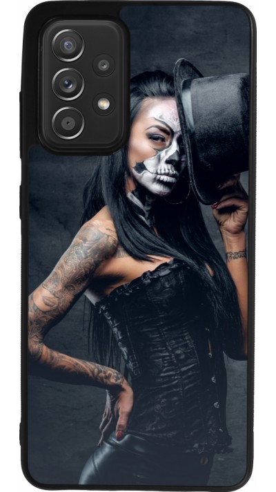 Samsung Galaxy A52 Case Hülle - Silikon schwarz Halloween 22 Tattooed Girl