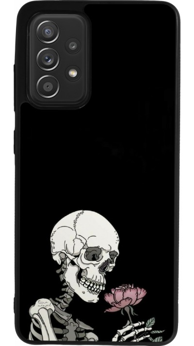 Coque Samsung Galaxy A52 - Silicone rigide noir Halloween 2023 rose and skeleton