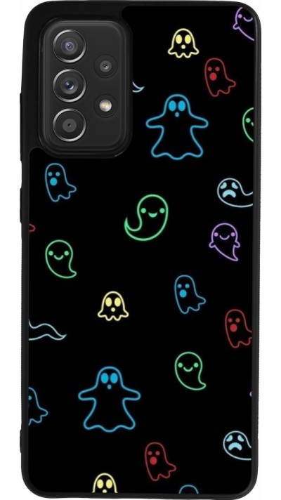 Coque Samsung Galaxy A52 - Silicone rigide noir Halloween 2024 colorful ghosts