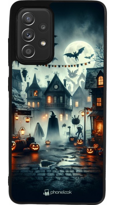Samsung Galaxy A52 Case Hülle - Silikon schwarz Halloween Spukstadt