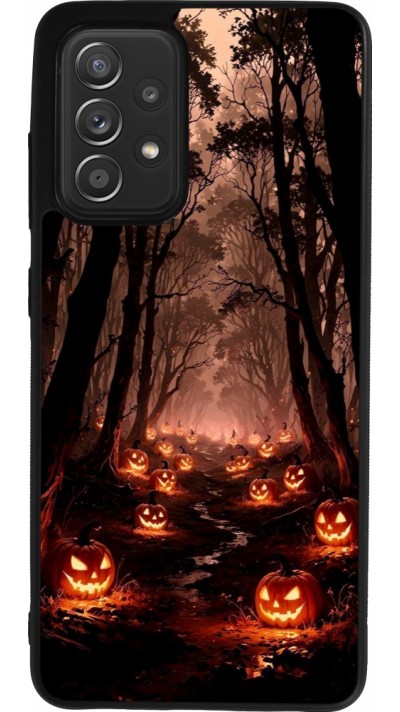 Samsung Galaxy A52 Case Hülle - Silikon schwarz Halloween 2025 Road of Terrifying Pumpkins