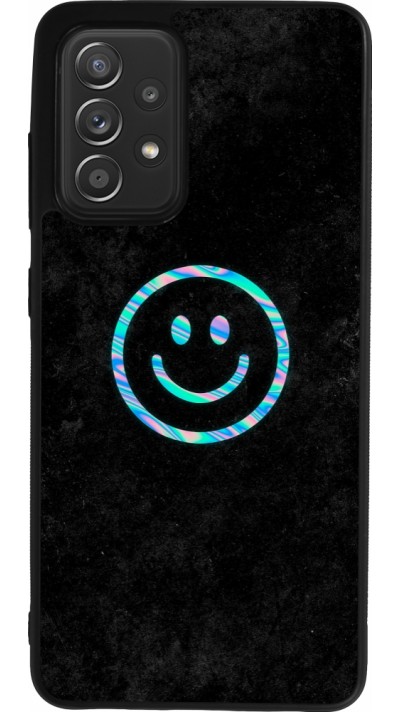 Samsung Galaxy A52 Case Hülle - Silikon schwarz Happy smiley irisirt
