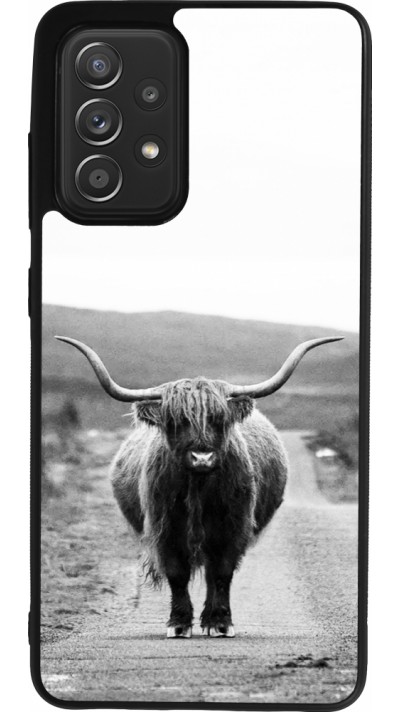 Samsung Galaxy A52 Case Hülle - Silikon schwarz Highland cattle