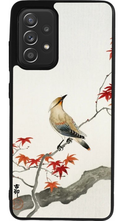 Samsung Galaxy A52 Case Hülle - Silikon schwarz Japanese Bird