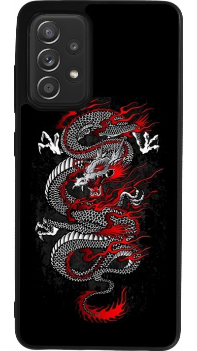 Samsung Galaxy A52 Case Hülle - Silikon schwarz Japanese style Dragon Tattoo Red Black