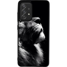 Samsung Galaxy A52 Case Hülle - Silikon schwarz Lion looking up
