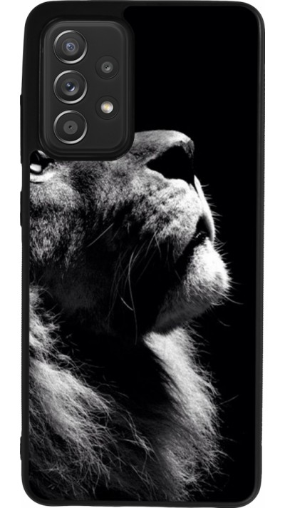 Samsung Galaxy A52 Case Hülle - Silikon schwarz Lion looking up
