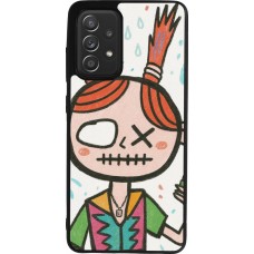 Coque Samsung Galaxy A52 - Silicone rigide noir Little Girl Sketch