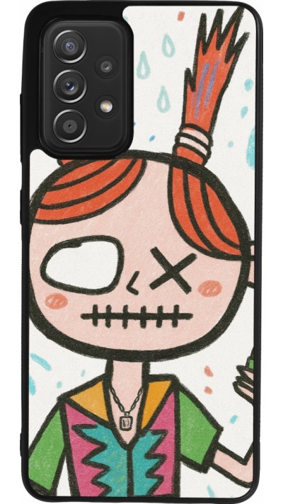 Coque Samsung Galaxy A52 - Silicone rigide noir Little Girl Sketch