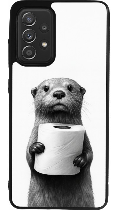 Samsung Galaxy A52 Case Hülle - Silikon schwarz Otter Toilettenpapier