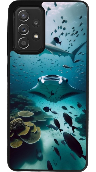 Coque Samsung Galaxy A52 - Silicone rigide noir Manta Lagon Nettoyage