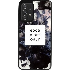 Coque Samsung Galaxy A52 - Silicone rigide noir Marble Good Vibes Only