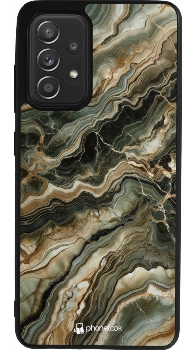 Samsung Galaxy A52 Case Hülle - Silikon schwarz Oliv Marmor