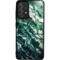 Coque Samsung Galaxy A52 - Silicone rigide noir Marbre vert majestueux