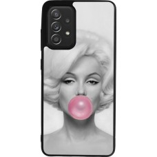 Coque Samsung Galaxy A52 - Silicone rigide noir Marilyn Bubble