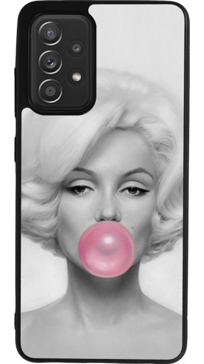Coque Samsung Galaxy A52 - Silicone rigide noir Marilyn Bubble