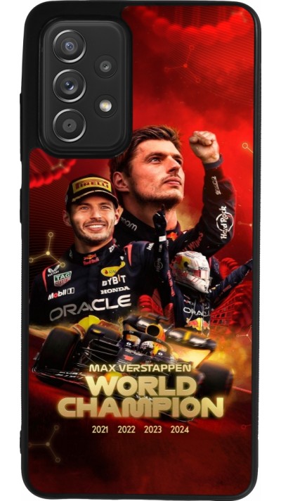 Coque Samsung Galaxy A52 - Silicone rigide noir Max Verstappen Champion 2023