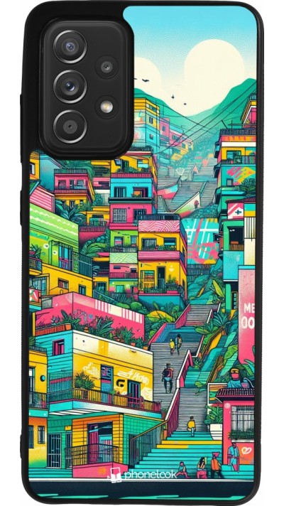 Coque Samsung Galaxy A52 - Silicone rigide noir Medellin Comuna 13 Art