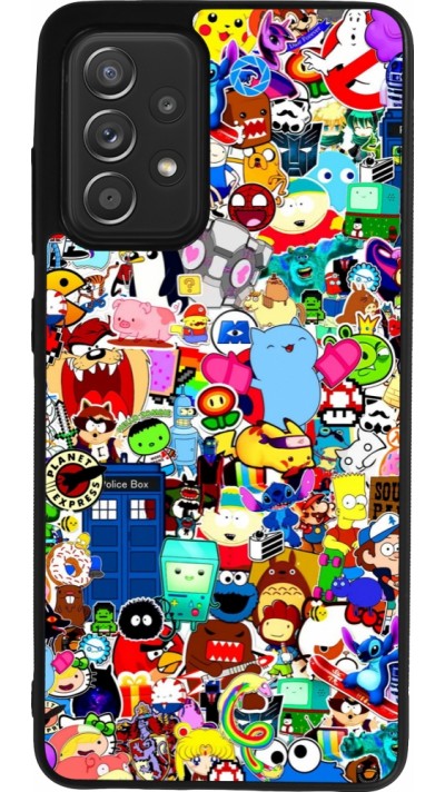 Coque Samsung Galaxy A52 - Silicone rigide noir Mixed cartoons