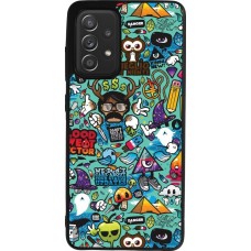 Coque Samsung Galaxy A52 - Silicone rigide noir Mixed Cartoons Turquoise
