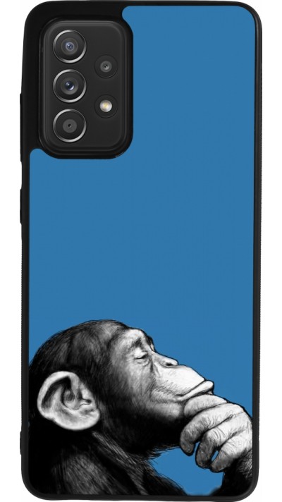 Coque Samsung Galaxy A52 - Silicone rigide noir Monkey Pop Art