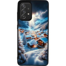 Coque Samsung Galaxy A52 - Silicone rigide noir Mont Neige Lumière