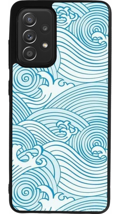 Samsung Galaxy A52 Case Hülle - Silikon schwarz Ocean Waves