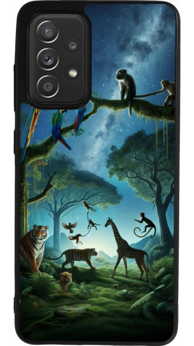 Samsung Galaxy A52 Case Hülle - Silikon schwarz Paradies der exotischen Tiere