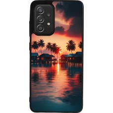 Coque Samsung Galaxy A52 - Silicone rigide noir Paradis Maldives