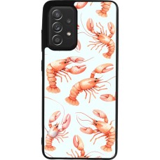 Coque Samsung Galaxy A52 - Silicone rigide noir Pattern de homards pastels