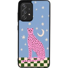 Coque Samsung Galaxy A52 - Silicone rigide noir Pink leopard with stars 2026