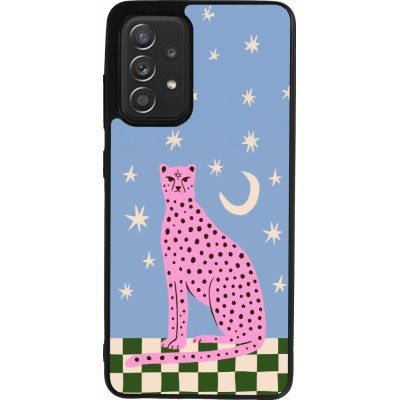 Coque Samsung Galaxy A52 - Silicone rigide noir Pink leopard with stars 2026