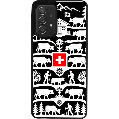 Coque Samsung Galaxy A52 - Silicone rigide noir Poya Suisse 3 noir