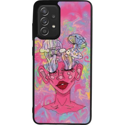 Coque Samsung Galaxy A52 - Silicone rigide noir Psychedelic pink mushroom