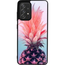 Coque Samsung Galaxy A52 - Silicone rigide noir Purple Pink Pineapple